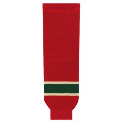 HS630 Knitted Striped Hockey Socks - 2007 Minnesota Red