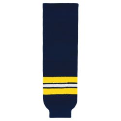 HS630 Knitted Striped Hockey Socks - 2011 Michigan Navy