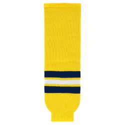HS630 Knitted Striped Hockey Socks - 2011 Michigan Maize