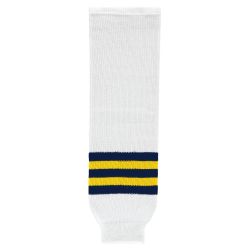 HS630 Knitted Striped Hockey Socks - 2011 Michigan White