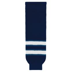 HS630 Knitted Striped Hockey Socks - 2011 Winnipeg Navy