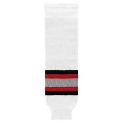 HS630 Knitted Striped Hockey Socks - Buffalo White