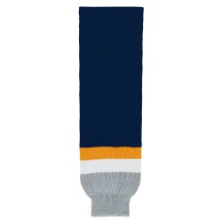 HS630 Knitted Striped Hockey Socks - Nashville Navy