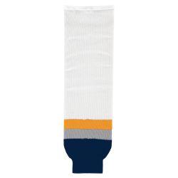 HS630 Knitted Striped Hockey Socks - Nashville White