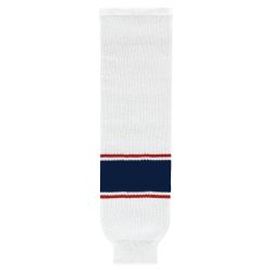 HS630 Knitted Striped Hockey Socks - 2017 Columbus White