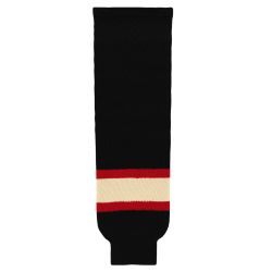 HS630 Knitted Striped Hockey Socks - Chicago Winter Classic Black