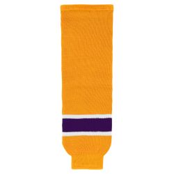HS630 Knitted Striped Hockey Socks - Vintage La Gold
