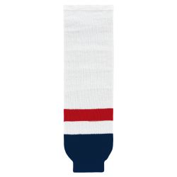 HS630 Knitted Striped Hockey Socks - 2013 Washington White