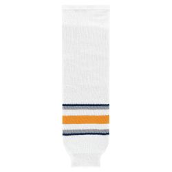 HS630 Knitted Striped Hockey Socks - 2009 Buffalo 3rd White