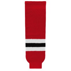 HS630 Knitted Striped Hockey Socks - 2017 New Jersey Red