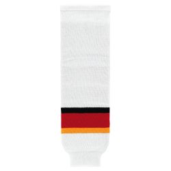 HS630 Knitted Striped Hockey Socks - 2013 Calgary White
