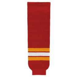 HS630 Knitted Striped Hockey Socks - 2009 Calgary 3rd Red