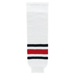 HS630 Knitted Striped Hockey Socks - 2010 Columbus White