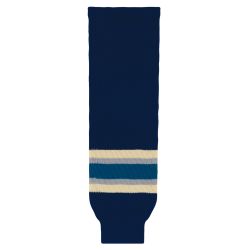 HS630 Knitted Striped Hockey Socks - 2010 Columbus 3rd Navy