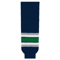 HS630 Knitted Striped Hockey Socks - Hartford Navy