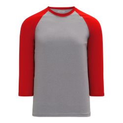 S1846 Soccer Jersey - Heather Grey/Red