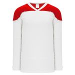 H6100 League Hockey Jersey - White/Red - Front