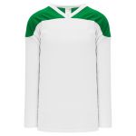 H6100 League Hockey Jersey - White/Kelly - Front