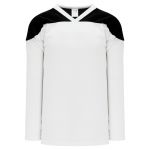 H6100 League Hockey Jersey - White/Black - Front