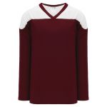 H6100 League Hockey Jersey - Maroon/White - Front