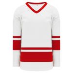 H6400 League Hockey Jersey - White/Red - Front