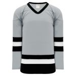 H6500 League Hockey Jersey - Grey/Black/White - Front