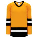 H6500 League Hockey Jersey - Gold/White/Black - Front