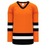 H6500 League Hockey Jersey - Orange/Black/White - Front