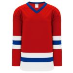 H6500 League Hockey Jersey - Red/Royal/White - Front