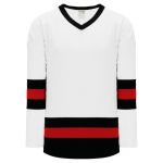 H6500 League Hockey Jersey - White/Black/Red - Front