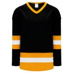 H6500 League Hockey Jersey - Black/White/Gold - Front