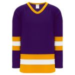 H6500 League Hockey Jersey - Purple/Gold/White - Front