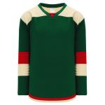 H7400 Select Hockey Jersey - Dark Green/Sand/Red - Front