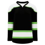 H7500 Select Hockey Jersey - Black/White/Lime Green - Front