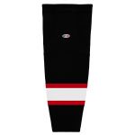 HS2100 Lightweight Pro Hockey Socks - Ottawa Black With White Stripe - Front