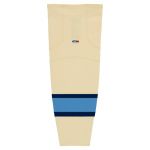 HS2100 Lightweight Pro Hockey Socks - Sand/Navy/Sky - Front