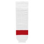 HS630 Knitted Striped Hockey Socks - Detroit White - Front