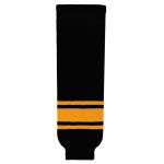 HS630 Knitted Striped Hockey Socks - Black/Gold - Front