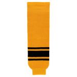 HS630 Knitted Striped Hockey Socks - Gold/Black - Front