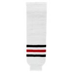 HS630 Knitted Striped Hockey Socks - Chicago White - Front