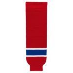 HS630 Knitted Striped Hockey Socks - Montreal Red - Front