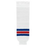 HS630 Knitted Striped Hockey Socks - New York Rangers White - Front