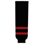 HS630 Knitted Striped Hockey Socks - Ottawa Black - Front