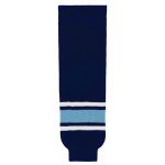 HS630 Knitted Striped Hockey Socks - Maine Navy - Front