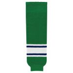 HS630 Knitted Striped Hockey Socks - Kelly/Royal/White - Front