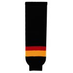 HS630 Knitted Striped Hockey Socks - Vancouver Black - Front