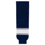 HS630 Knitted Striped Hockey Socks - 2002 Edmonton 3rd Navy - Front