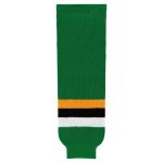 HS630 Knitted Striped Hockey Socks - Minnesota Kelly With Black Stripe - Front