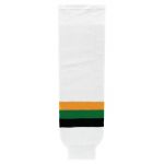 HS630 Knitted Striped Hockey Socks - Minnesota White With Black Stripe - Front
