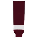 HS630 Knitted Striped Hockey Socks - Peterborough Maroon - Front